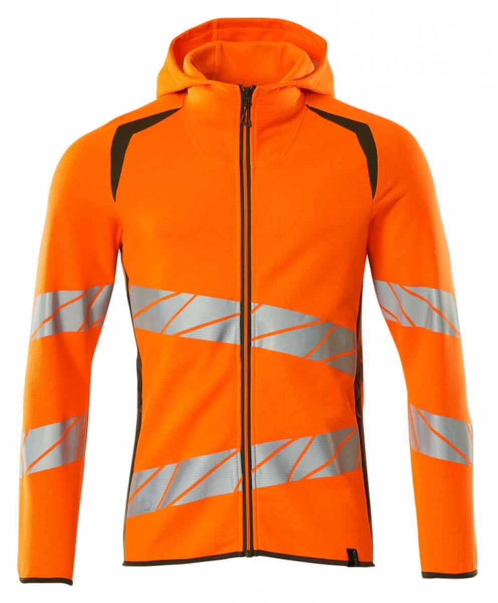 MASCOT-Workwear, Warnschutz-Kapuzen-Sweatshirt, ACCELERATE SAFE, high vis orange/moosgrün
