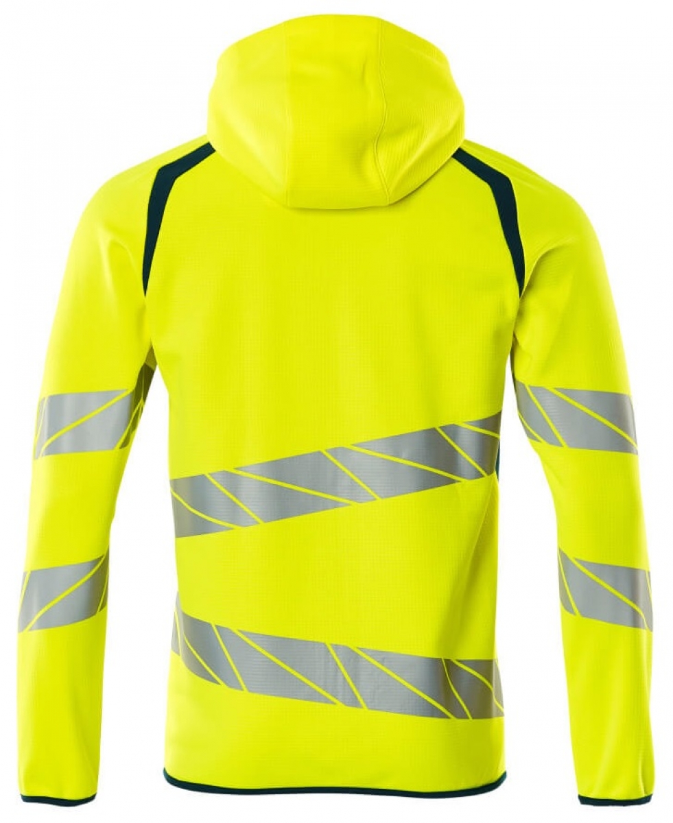 MASCOT-Workwear, Warnschutz-Kapuzen-Sweatshirt, ACCELERATE SAFE, high vis gelb/dunkelpetroleum