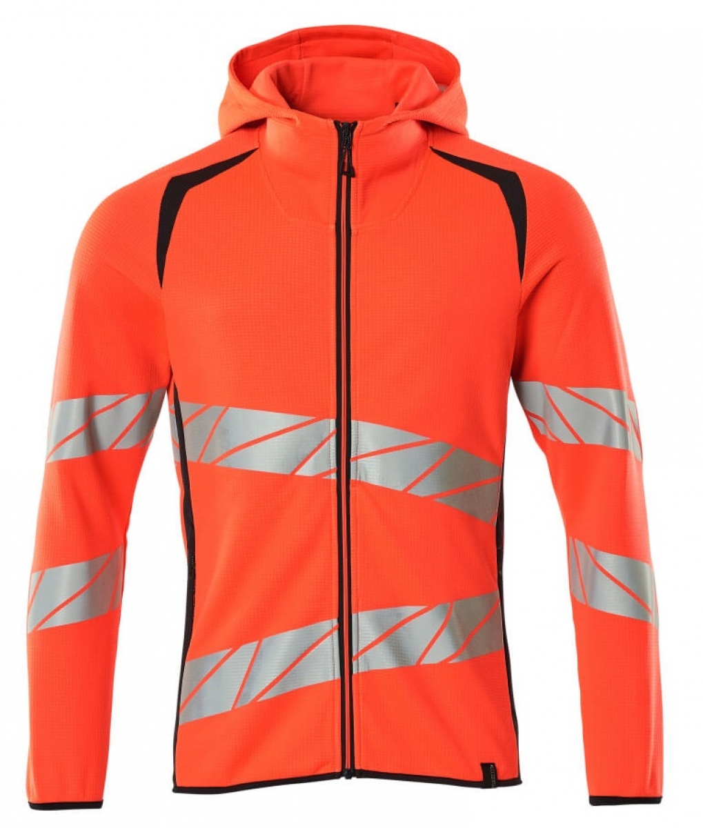 MASCOT-Workwear, Warnschutz-Kapuzen-Sweatshirt, ACCELERATE SAFE, high vis rot/schwarzblau