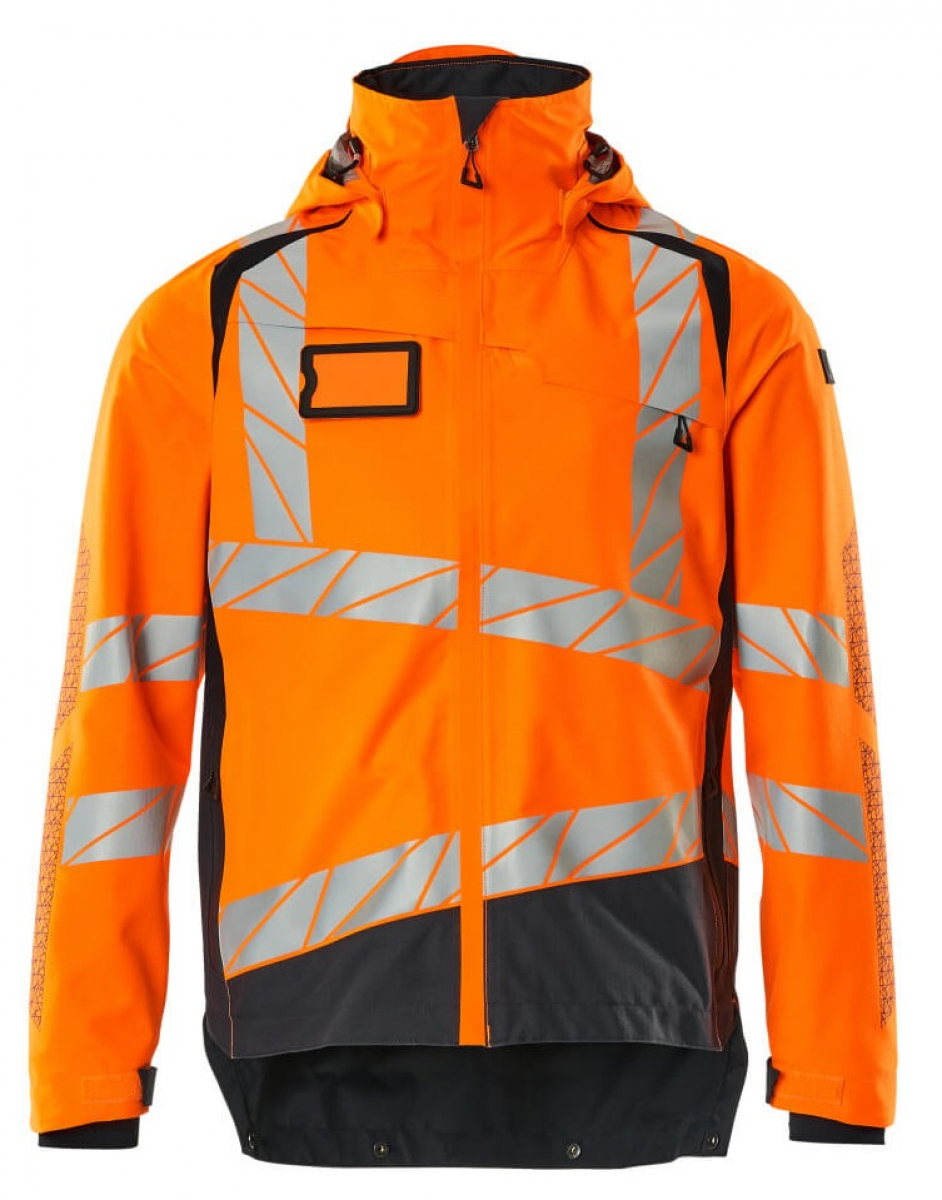 MASCOT-Workwear, Warnschutz-Hard Shell Jacke, ACCELERATE SAFE, high vis orange/schwarzblau