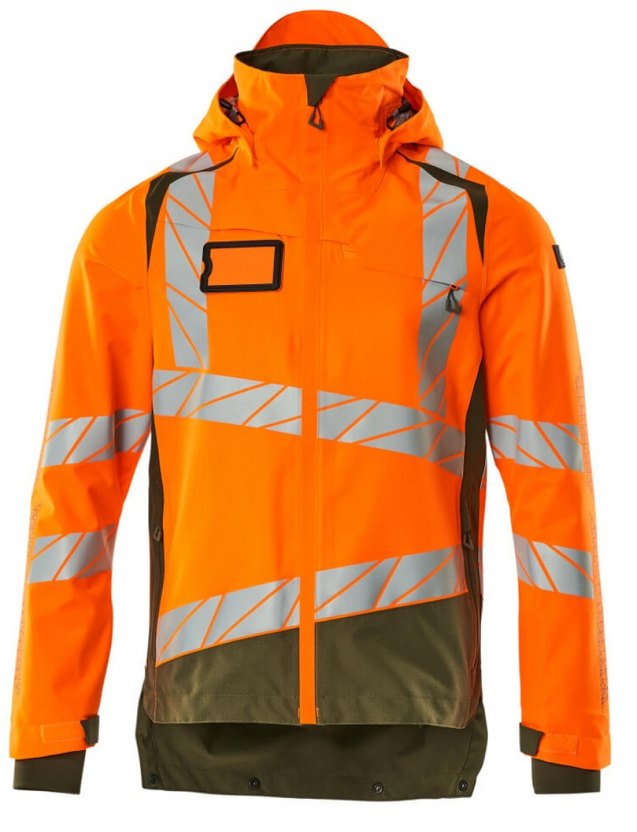 MASCOT-Workwear, Warnschutz-Hard Shell Jacke, ACCELERATE SAFE, high vis orange/moosgrün