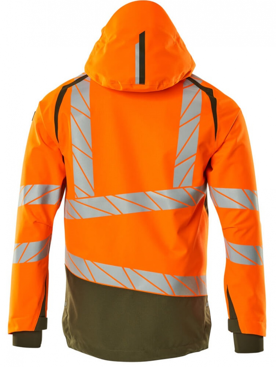 MASCOT-Workwear, Warnschutz-Hard Shell Jacke, ACCELERATE SAFE, high vis orange/moosgrün