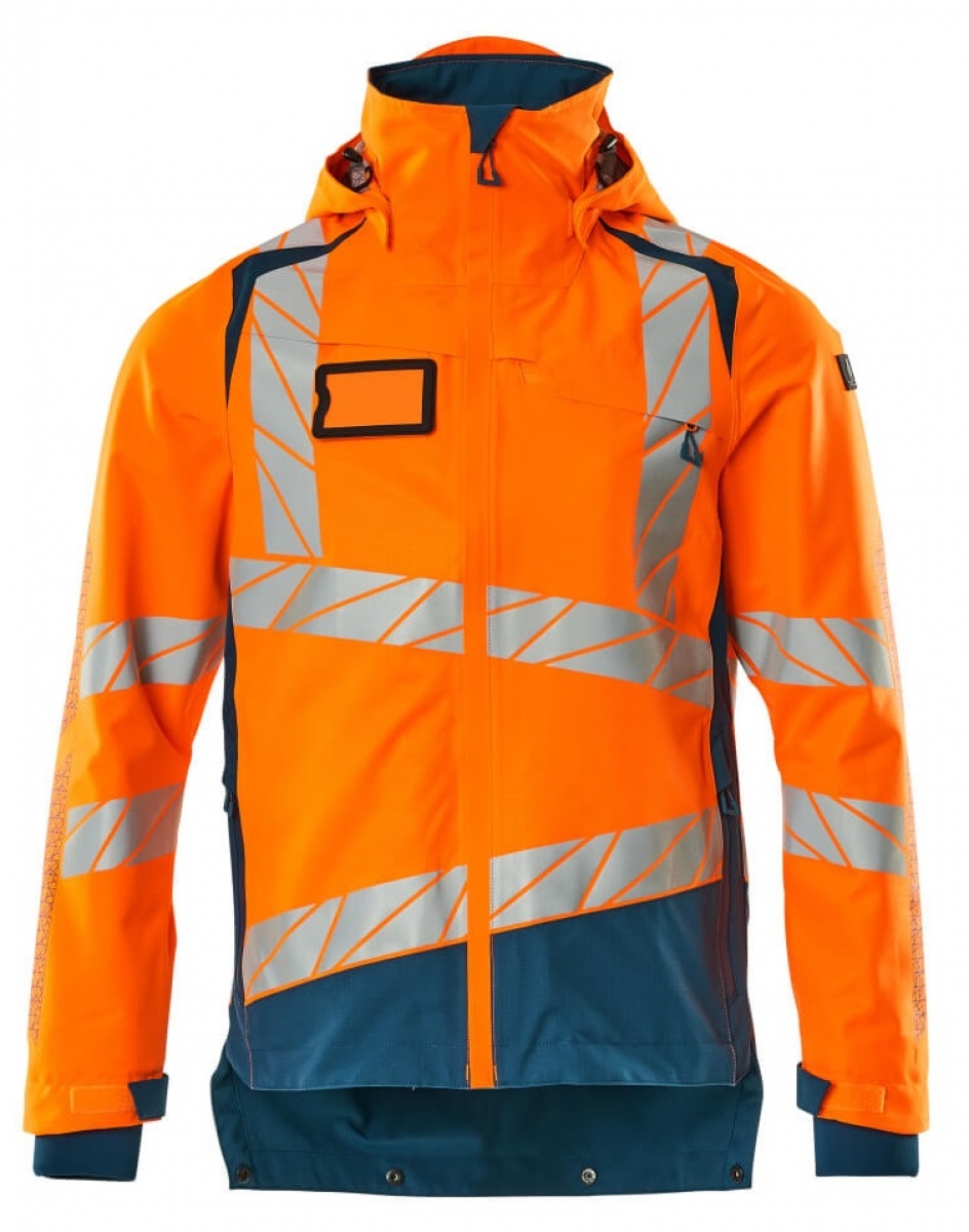 MASCOT-Workwear, Warnschutz-Hard Shell Jacke, ACCELERATE SAFE, high vis orange/dunkelpetroleum