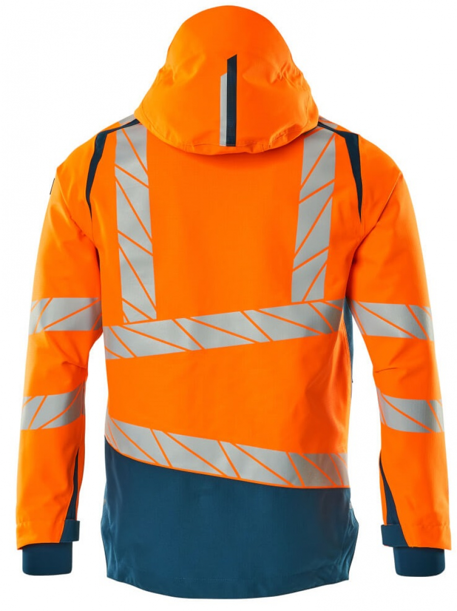 MASCOT-Workwear, Warnschutz-Hard Shell Jacke, ACCELERATE SAFE, high vis orange/dunkelpetroleum