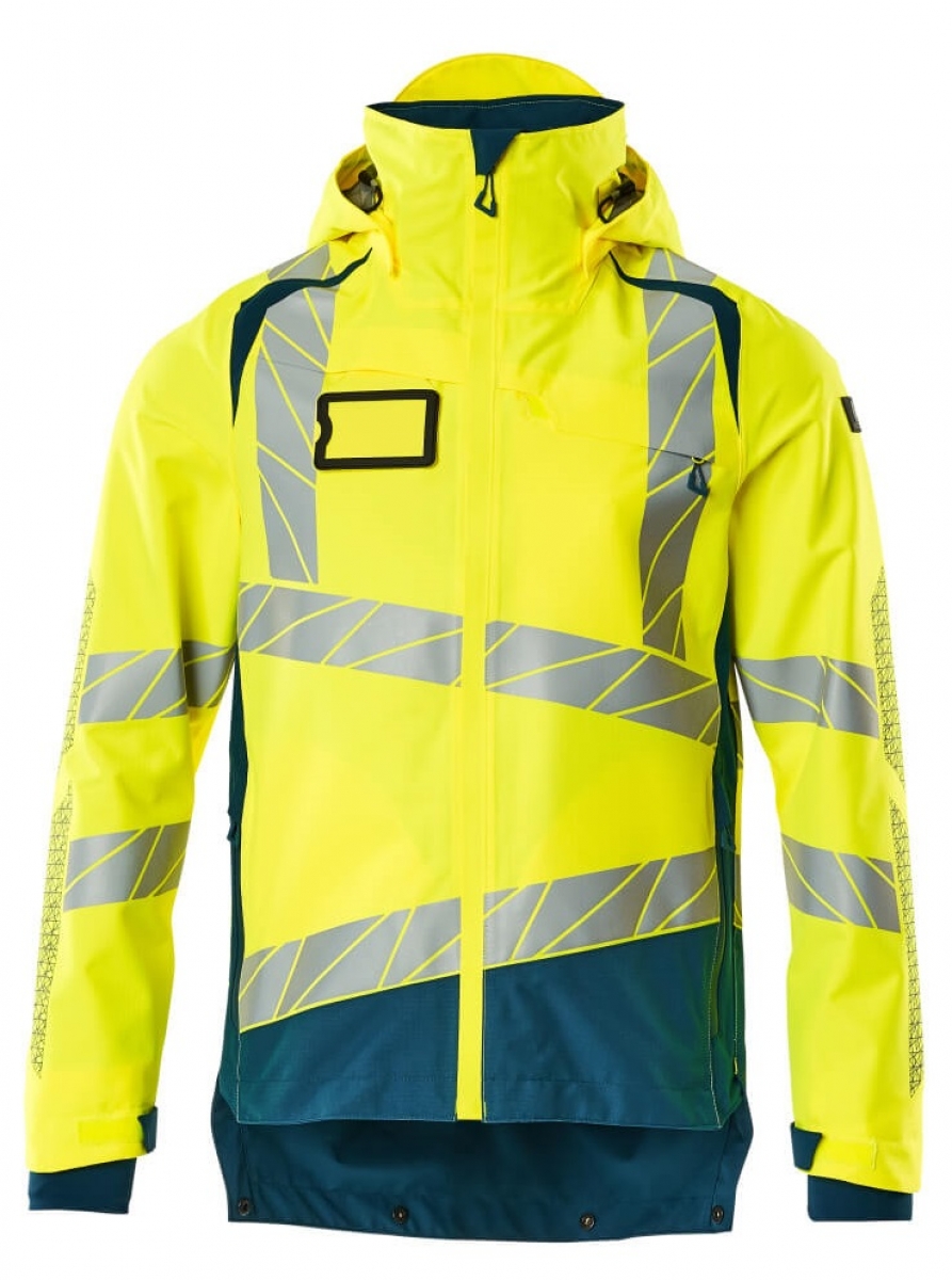 MASCOT-Workwear, Warnschutz-Hard Shell Jacke, ACCELERATE SAFE, high vis gelb/dunkelpetroleum