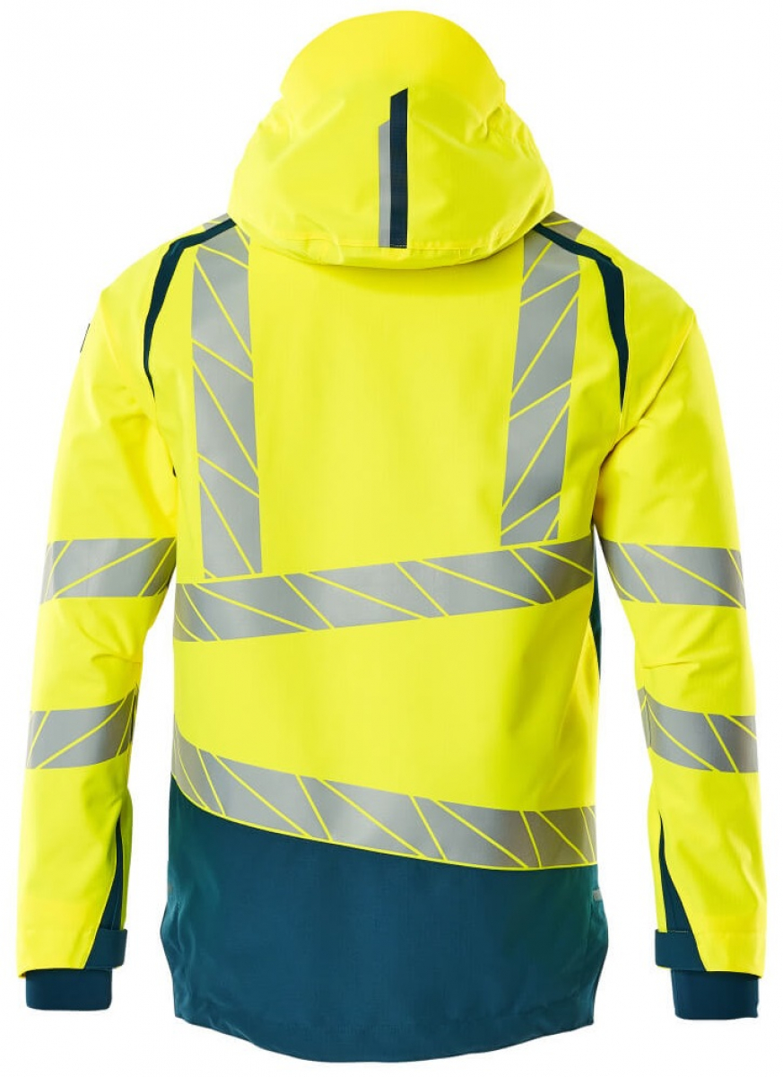 MASCOT-Workwear, Warnschutz-Hard Shell Jacke, ACCELERATE SAFE, high vis gelb/dunkelpetroleum