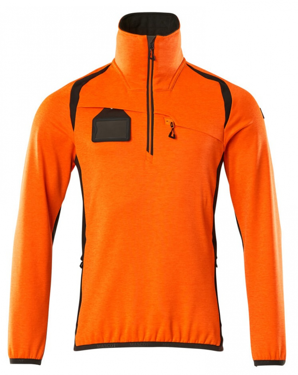 MASCOT-Workwear, Warnschutz-Fleece-Pullover, ACCELERATE SAFE, high vis orange/dunkelanthrazit