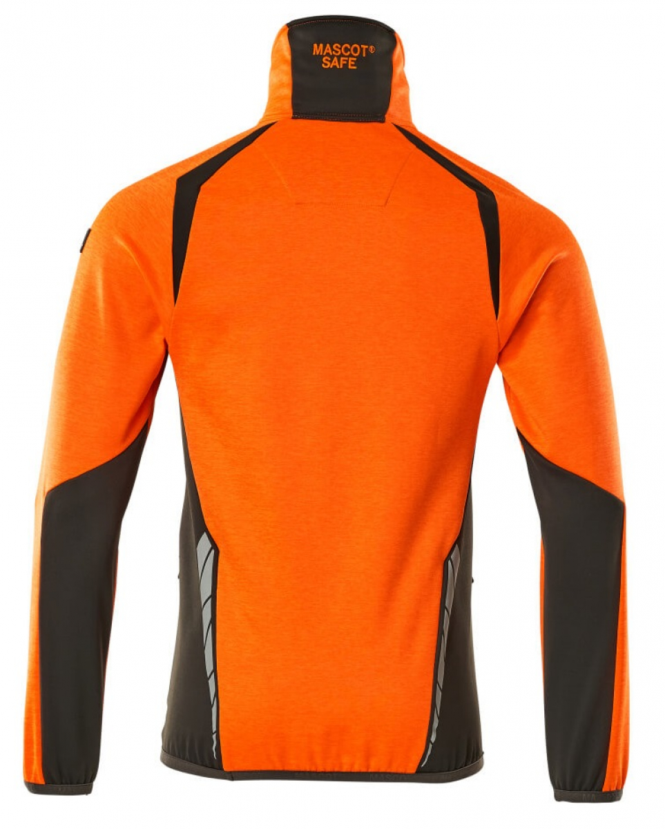 MASCOT-Workwear, Warnschutz-Fleece-Pullover, ACCELERATE SAFE, high vis orange/dunkelanthrazit