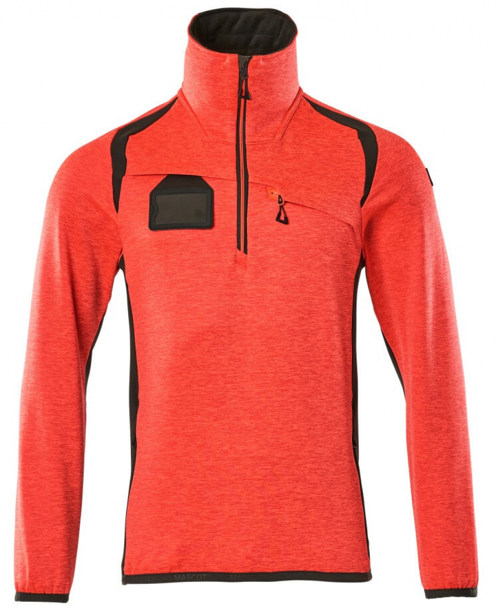 MASCOT-Workwear, Warnschutz-Fleece-Pullover, ACCELERATE SAFE, high vis rot/dunkelanthrazit