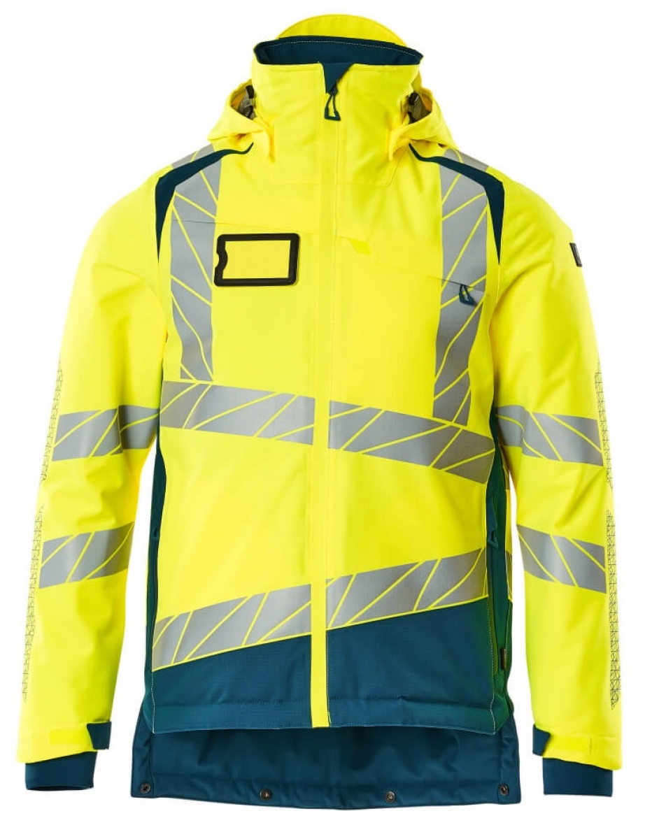 MASCOT-Workwear, Warnschutz-Winterjacke, ACCELERATE SAFE, high vis gelb/dunkelpetroleum