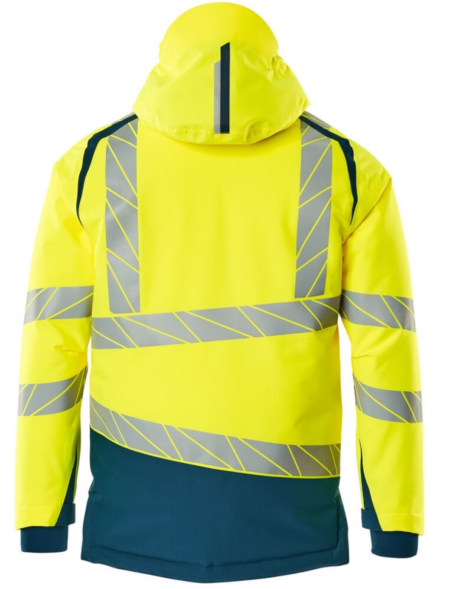 MASCOT-Workwear, Warnschutz-Winterjacke, ACCELERATE SAFE, high vis gelb/dunkelpetroleum
