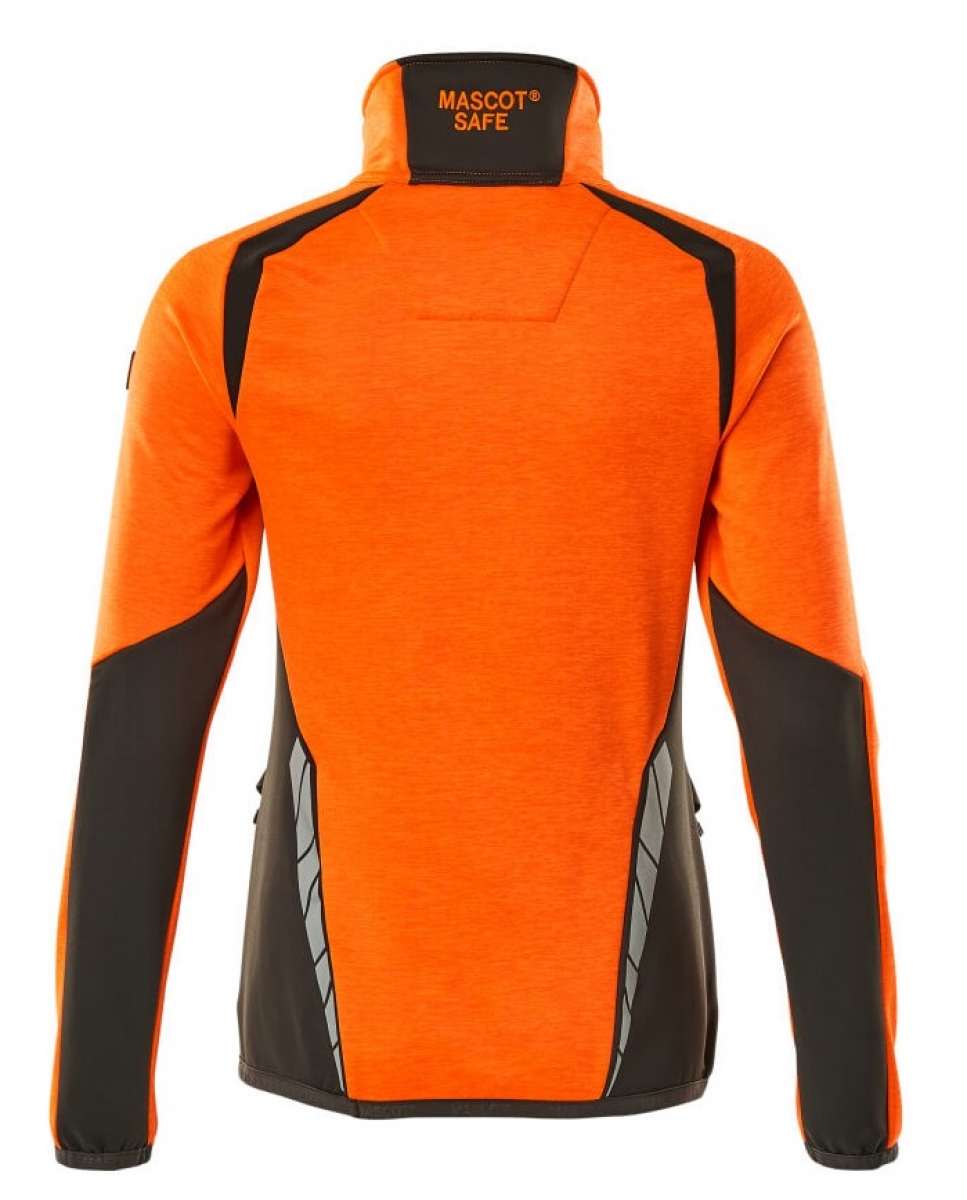 MASCOT-Workwear, Warnschutz-Damen Fleece-Pullover, ACCELERATE SAFE, high vis orange/dunkelanthrazit
