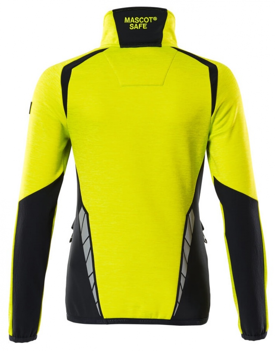 MASCOT-Workwear, Warnschutz-Damen Fleece-Pullover, ACCELERATE SAFE, high vis gelb/schwarz