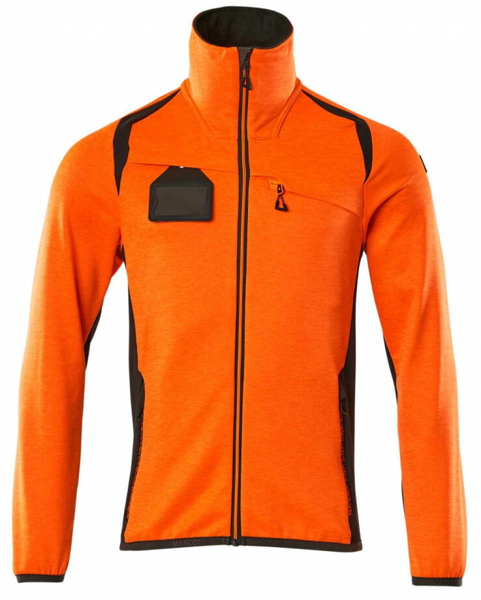 MASCOT-Workwear, Warnschutz-Fleece-Pullover, ACCELERATE SAFE, high vis orange/dunkelanthrazit