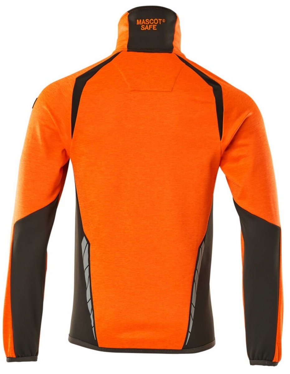 MASCOT-Workwear, Warnschutz-Fleece-Pullover, ACCELERATE SAFE, high vis orange/dunkelanthrazit