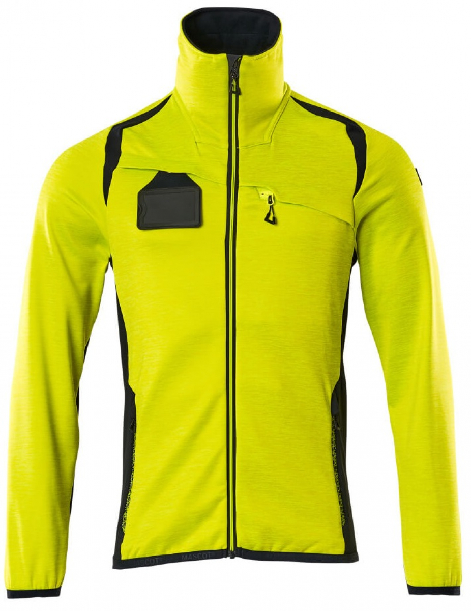 MASCOT-Workwear, Warnschutz-Fleece-Pullover, ACCELERATE SAFE, high vis gelb/schwarzblau