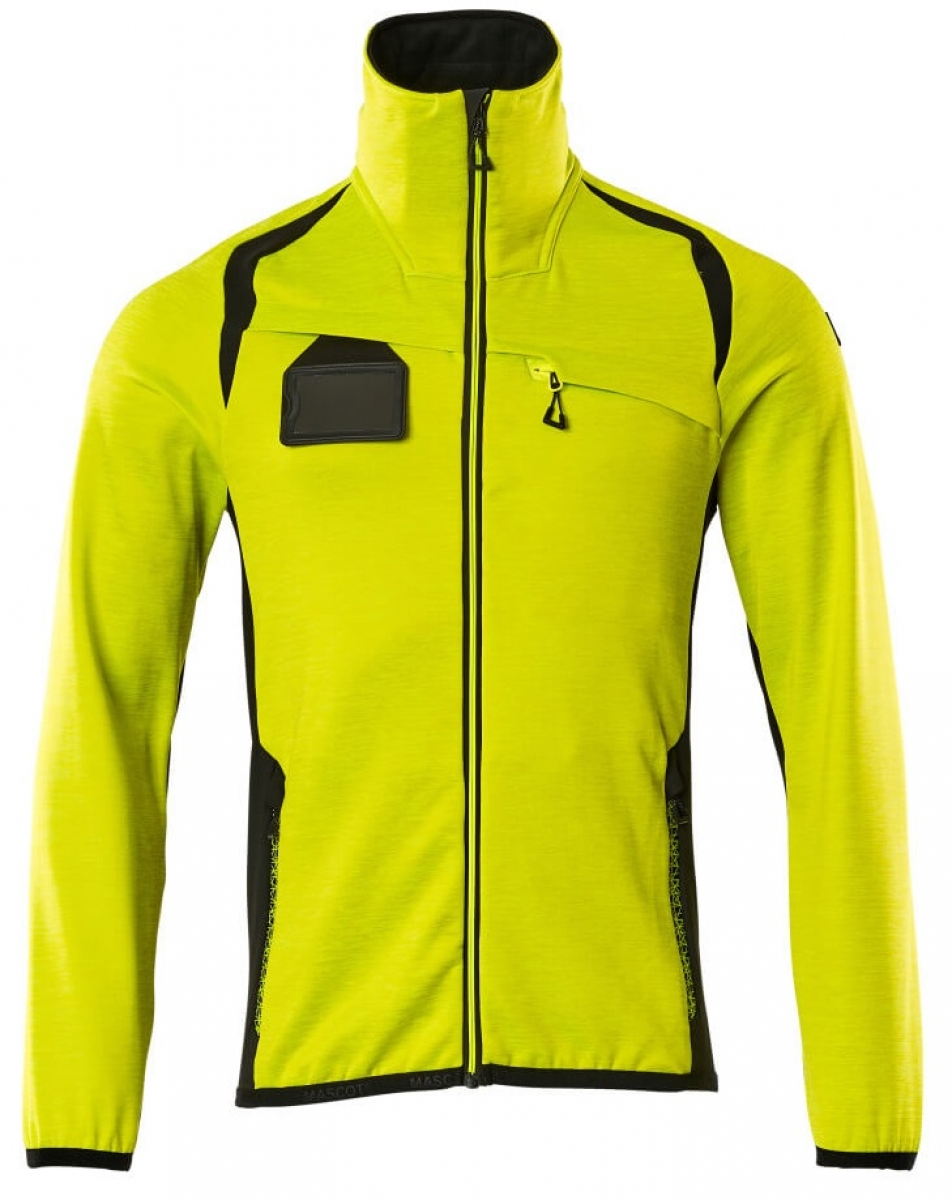 MASCOT-Workwear, Warnschutz-Fleece-Pullover, ACCELERATE SAFE, high vis gelb/schwarz