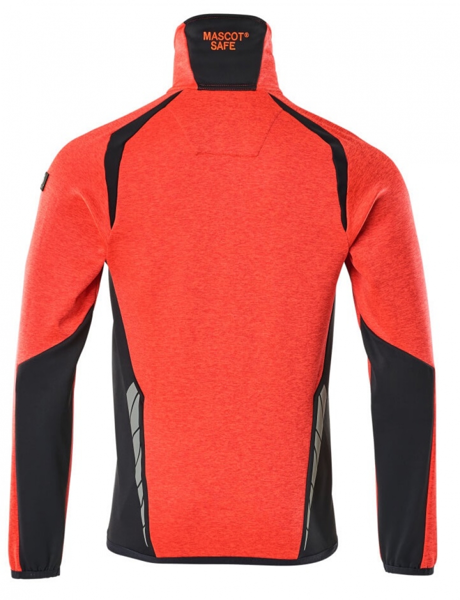 MASCOT-Workwear, Warnschutz-Fleece-Pullover, ACCELERATE SAFE, high vis rot/schwarzblau