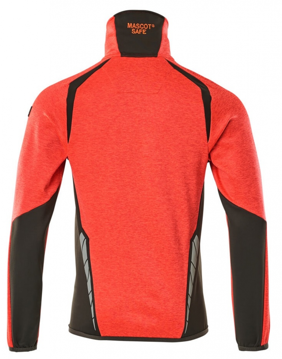 MASCOT-Workwear, Warnschutz-Fleece-Pullover, ACCELERATE SAFE, high vis rot/dunkelanthrazit