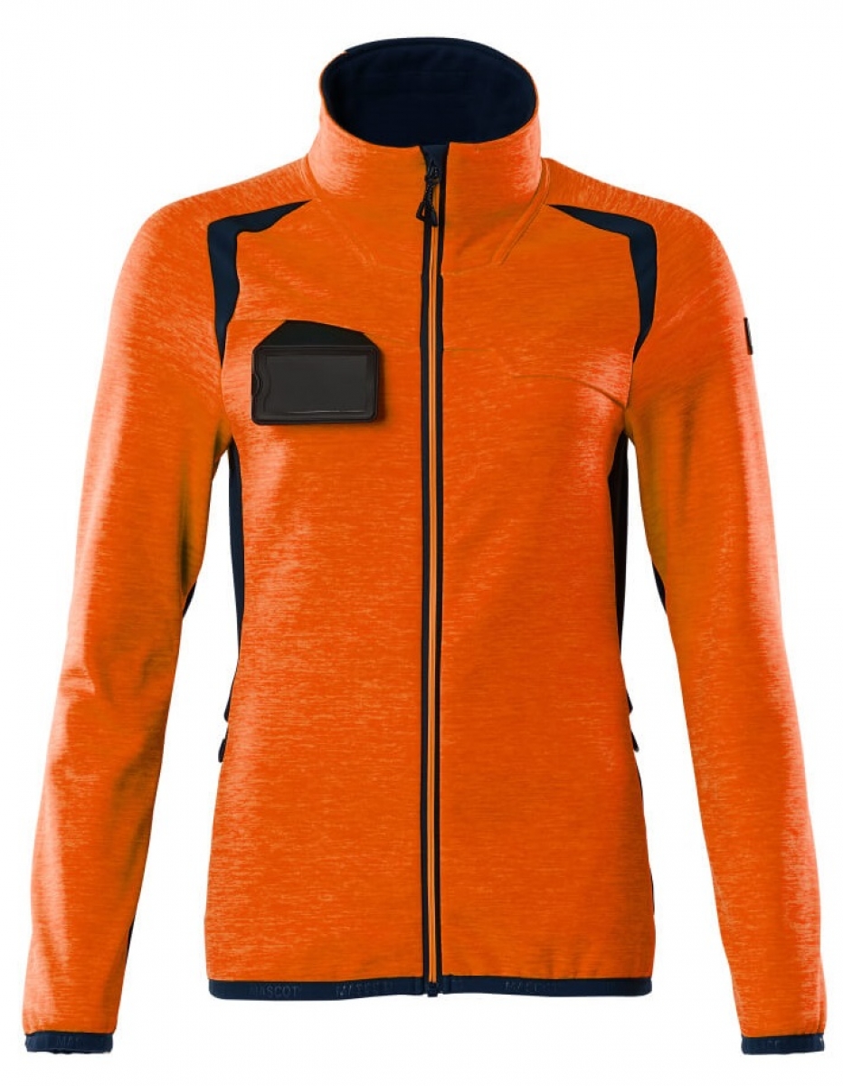 MASCOT-Workwear, Warnschutz-Damen Fleece-Jacke, ACCELERATE SAFE, high vis orange/schwarzblau