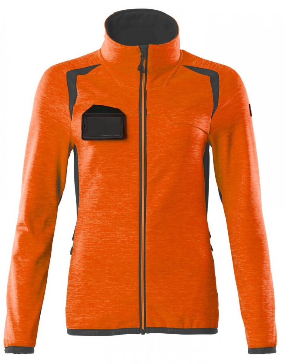 MASCOT-Workwear, Warnschutz-Damen Fleece-Jacke, ACCELERATE SAFE, high vis orange/dunkelanthrazit