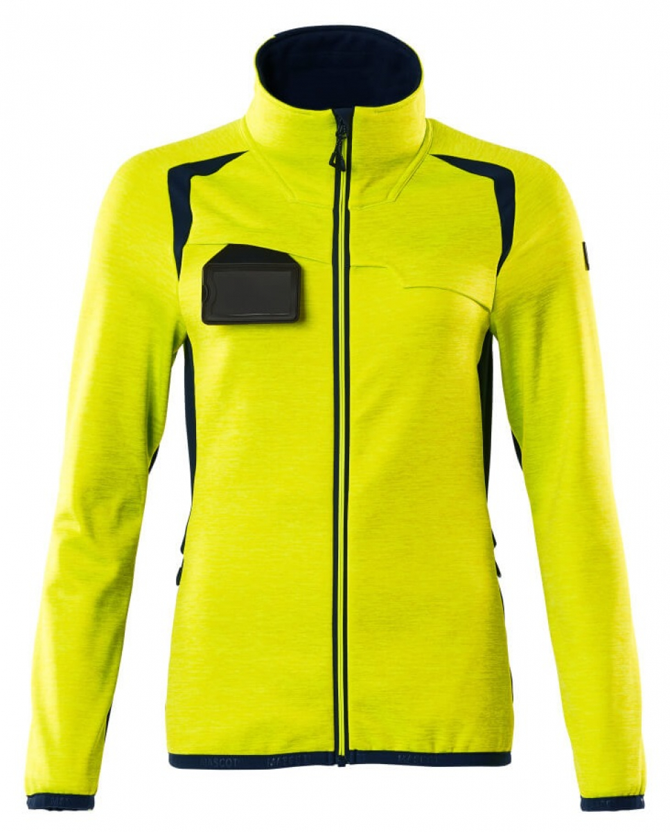 MASCOT-Workwear, Warnschutz-Damen Fleece-Jacke, ACCELERATE SAFE, high vis gelb/schwarzblau