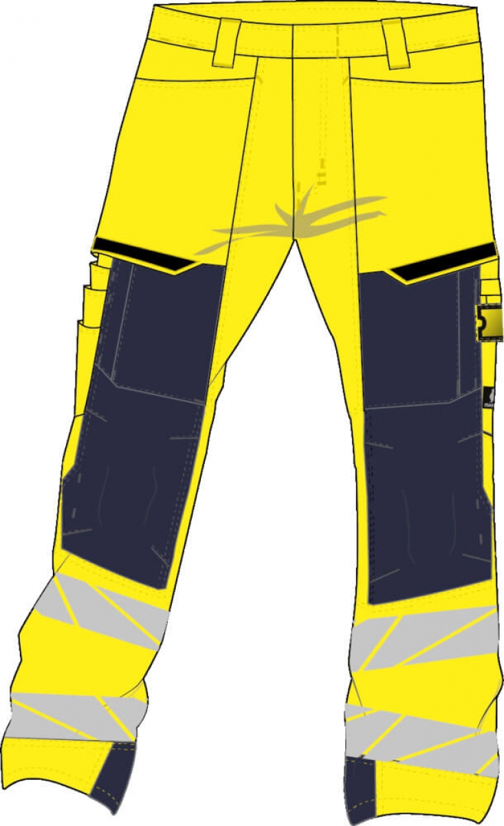 MASCOT-Workwear, Warnschutz-Bundhose, ACCELERATE SAFE, 76 cm, warngelb/schwarzblau