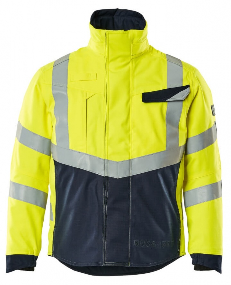 MASCOT-Workwear, Warnschutz-Winter-Pilotjacke, MULTISAFE, warngelb/schwarzblau