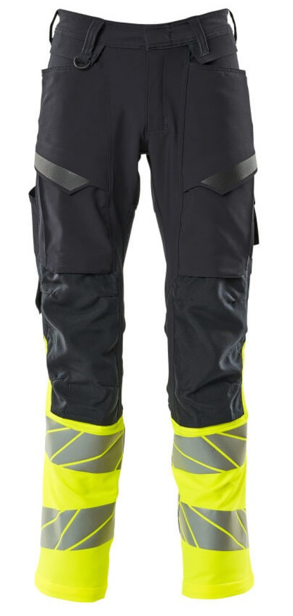 MASCOT-Workwear, Warnschutz-Bundhose, ACCELERATE SAFE, 76 cm, schwarzblau/warngelb