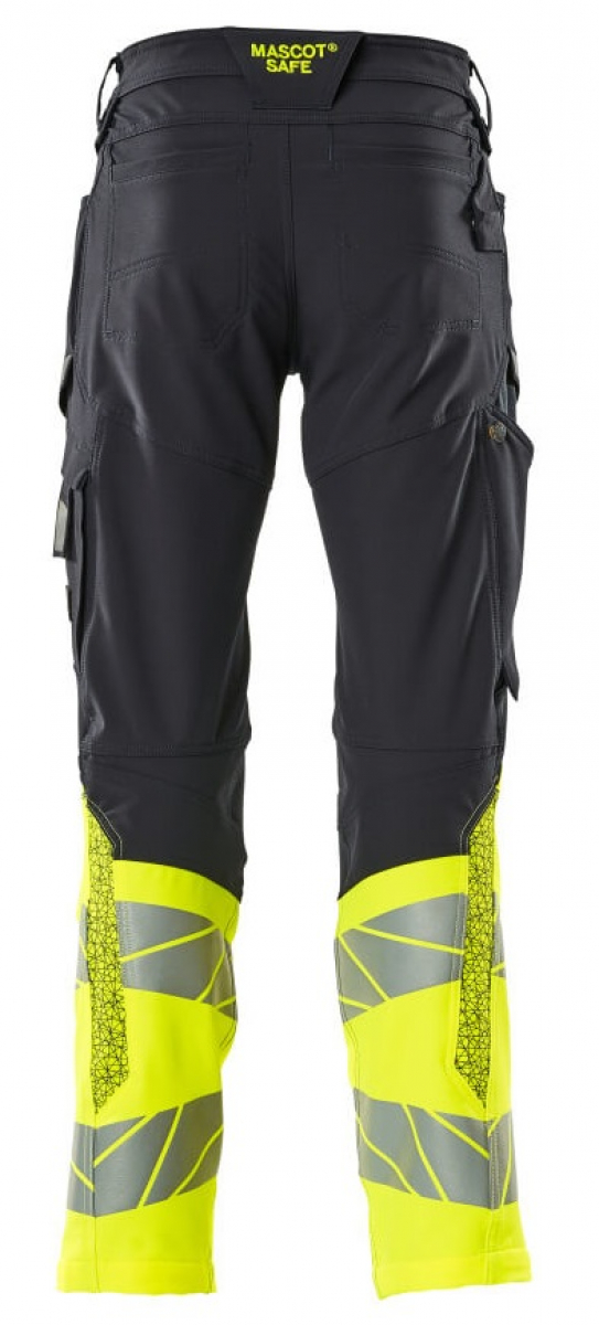 MASCOT-Workwear, Warnschutz-Bundhose, ACCELERATE SAFE, 76 cm, schwarzblau/warngelb