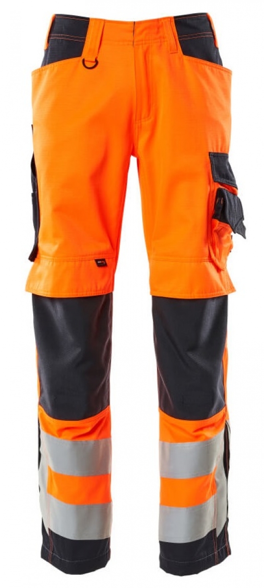 MASCOT-Workwear, Warnschutz-Bundhose, SAFE SUPREME, mit Knietaschen, Lg: 90 cm, warnorange/schwarzblau