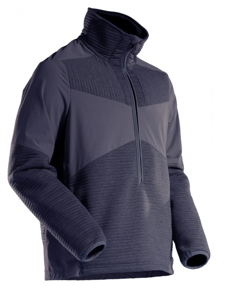 MASCOT- Fleecepullover, CUSTOMIZED, mit kurzem Reißverschluss, winddicht, 265 g/m², schwarzblau