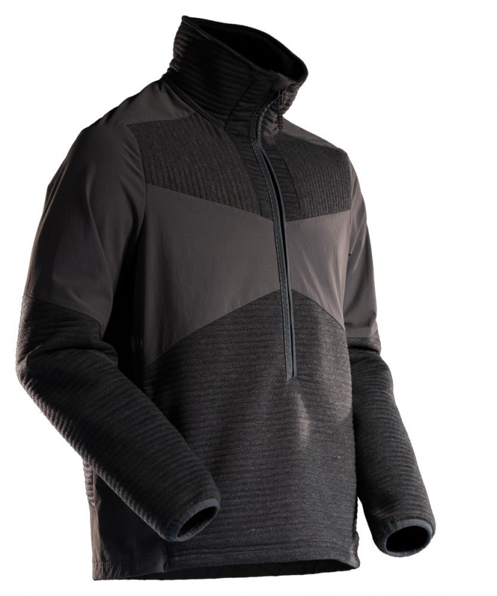 MASCOT- Fleecepullover, CUSTOMIZED, mit kurzem Reißverschluss, winddicht, 265 g/m², schwarz