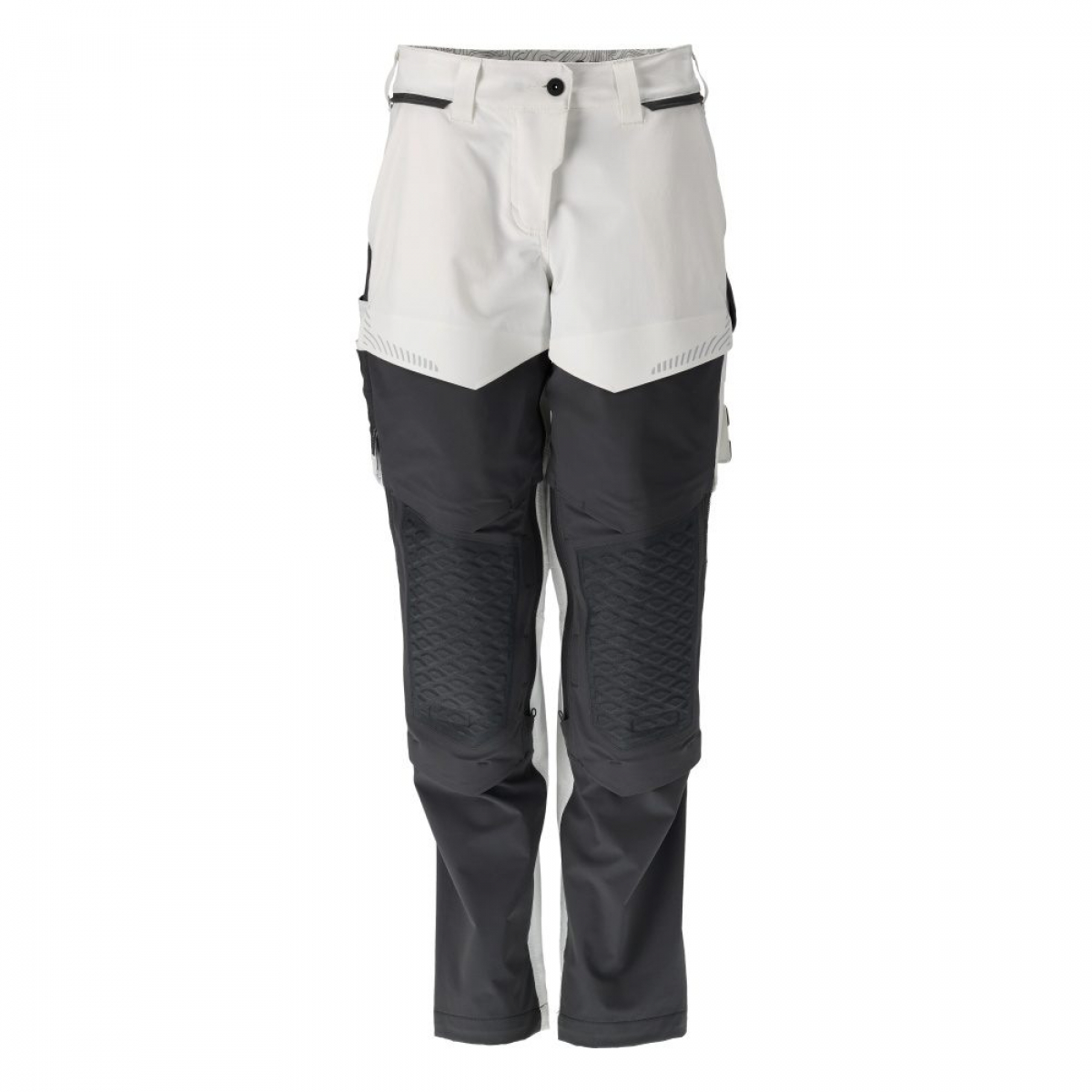 MASCOT- Damen- Hose mit Knietaschen, Diamnond, Ultimate Stretch, CUSTOMIZED, 180 g/m², weiss/ anthrazitgrau
