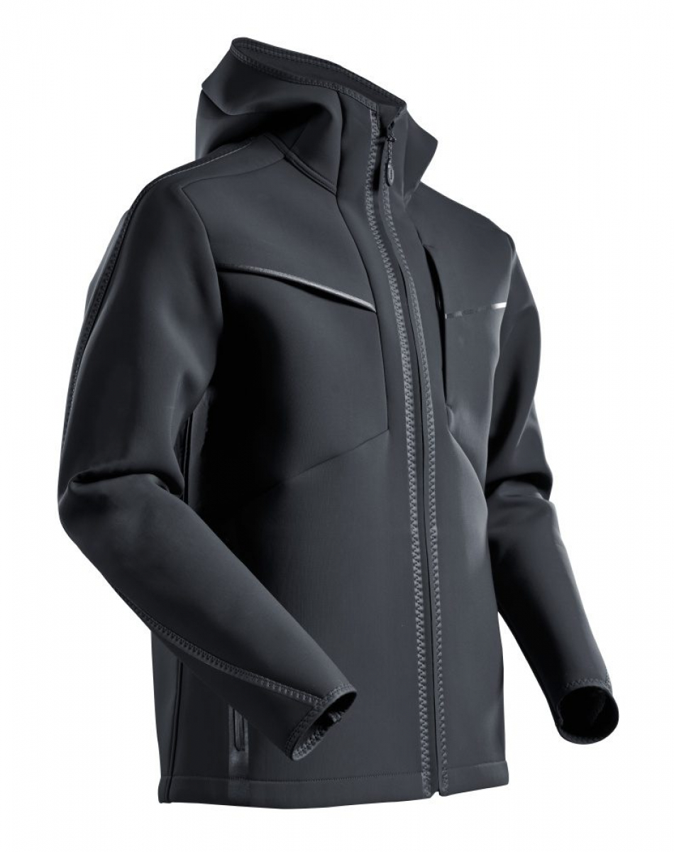 MASCOT- Soft Shell Jacke mit Kapuze, CUSTOMIZED, 470 g/m, schwarz