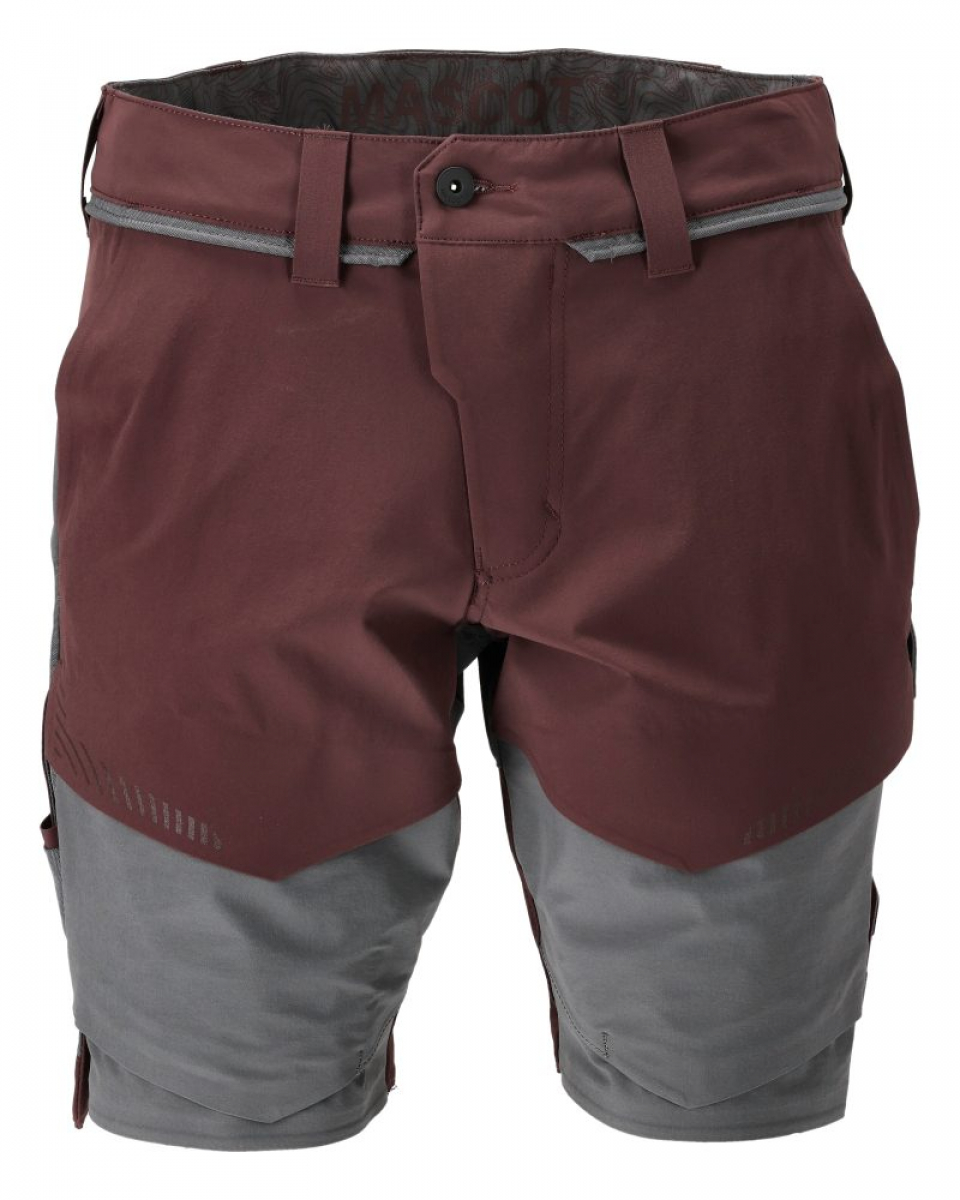 MASCOT- Shorts, Ultimate Stretch, CUSTOMIZED, 180 g/m, bordeaux/ anthrazitgrau