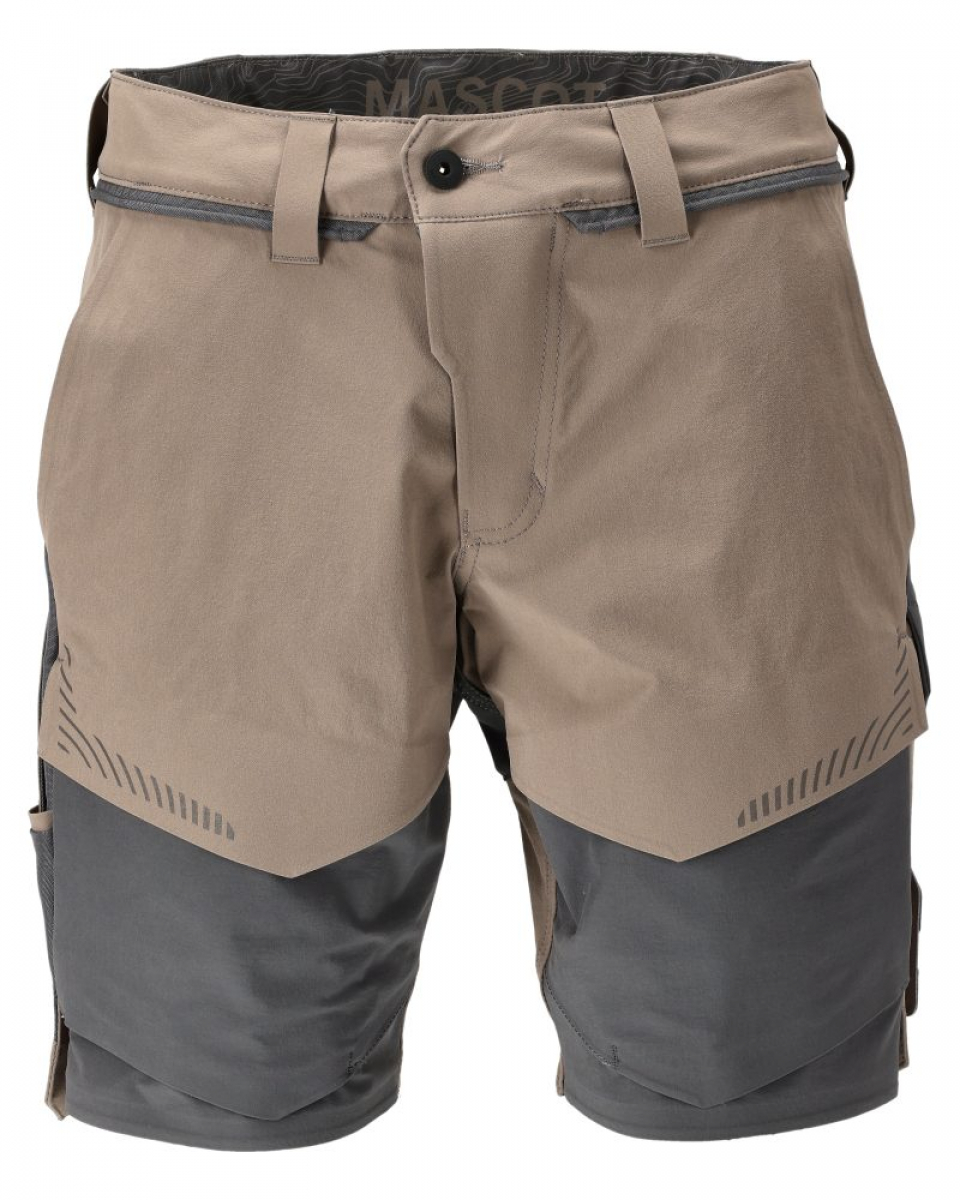 MASCOT- Shorts, Ultimate Stretch, CUSTOMIZED, 180 g/m², dunkel- sandbeige/ anthrazitgrau