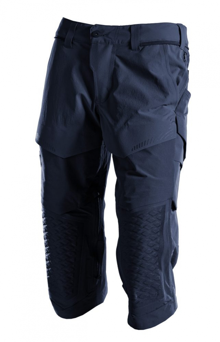 MASCOT- Dreiviertel- Hose mit Knietaschen, Ultimate Stretch, CUSTOMIZED, 180 g/m², schwarzblau