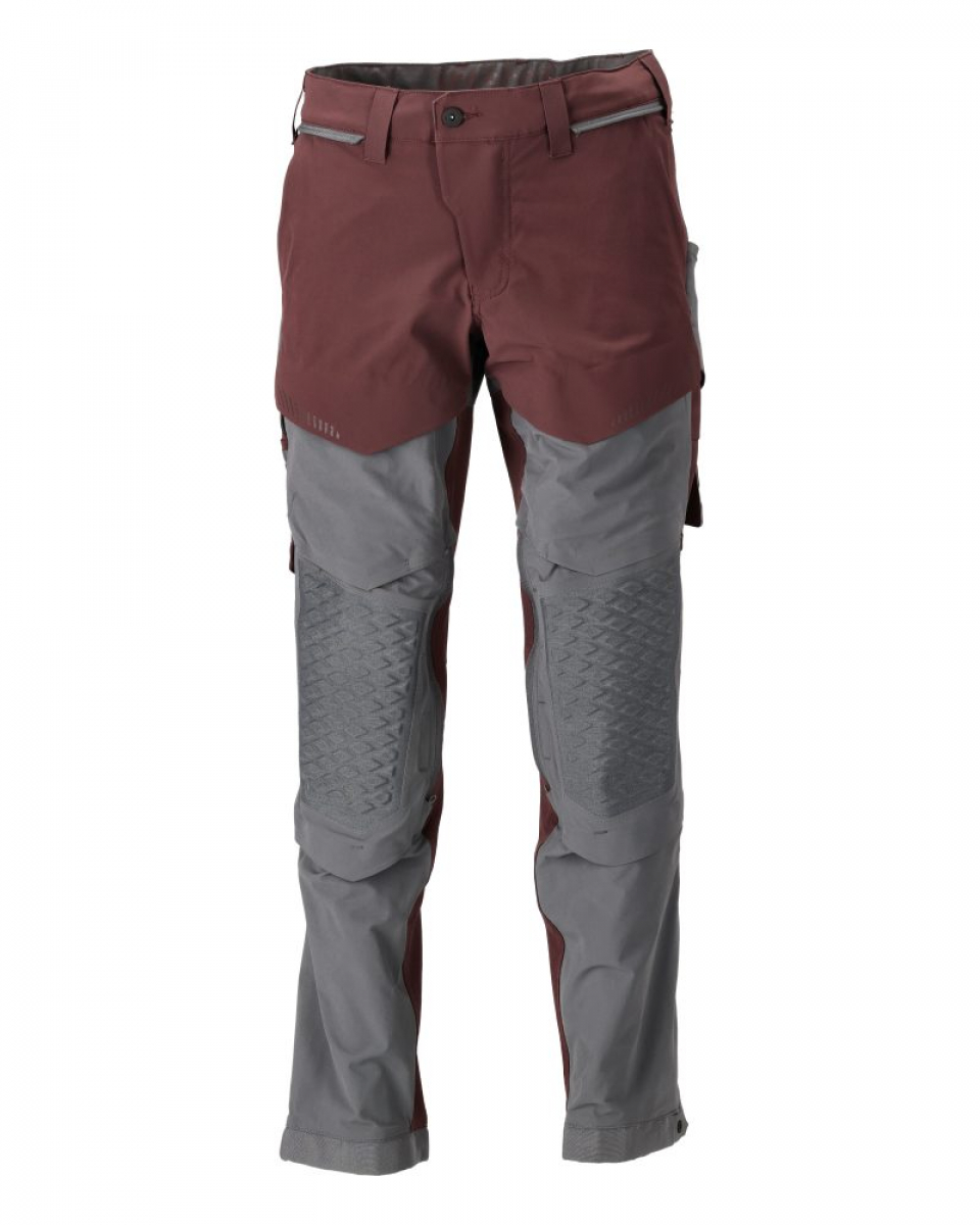 MASCOT- Hose mit Knietaschen, Ultimate Stretch, CUSTOMIZED, 180 g/m², bordeaux/ anthrazitgrau