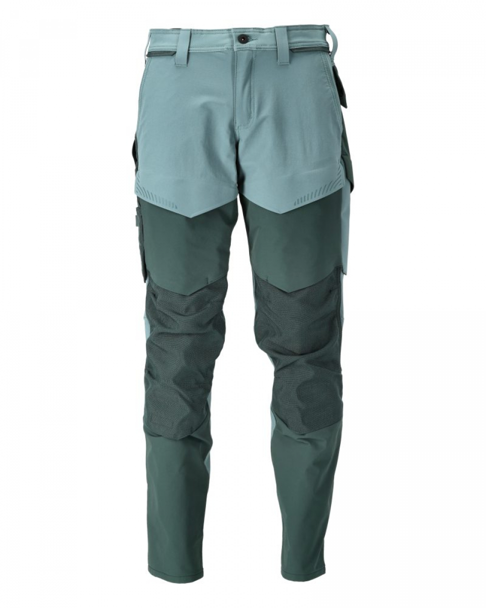 MASCOT-Bundhose mit Knietaschen Ultimate Stretch, CUSTOMIZED, 235 g/m², hell-waldgrün/ waldgrün