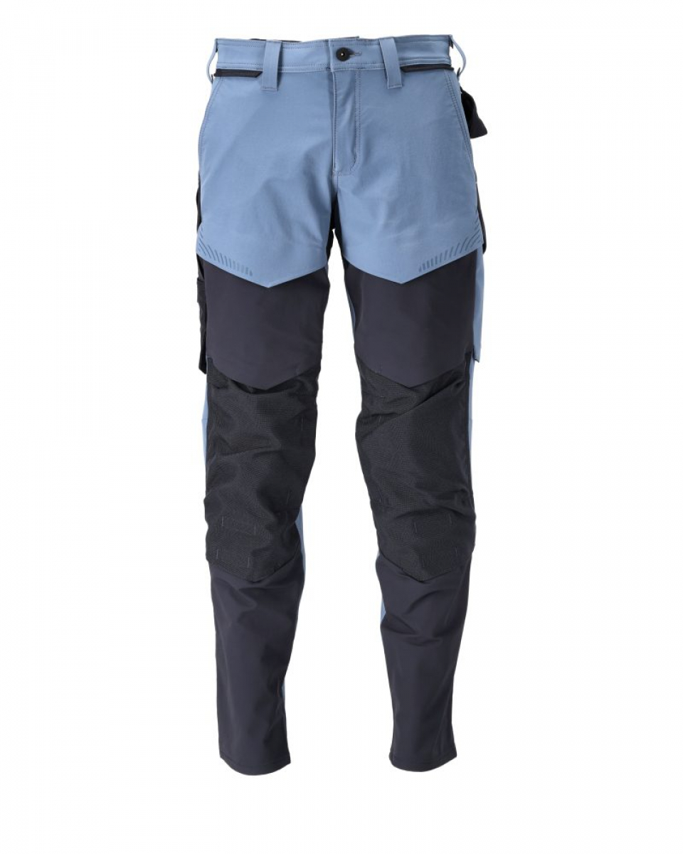 MASCOT-Bundhose mit Knietaschen Ultimate Stretch, CUSTOMIZED, 235 g/m², steinblau/ schwarzblau
