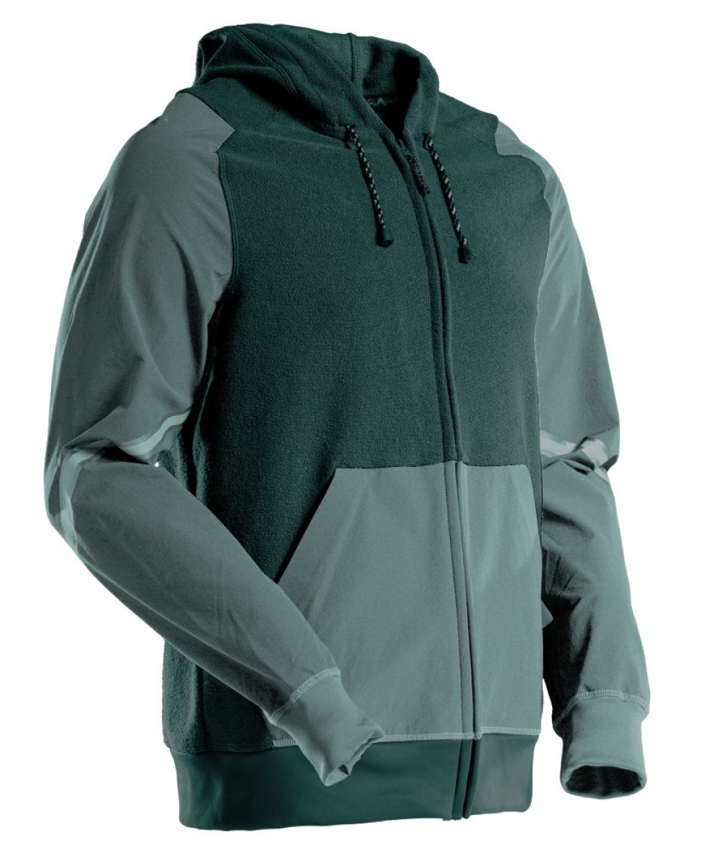 MASCOT- Kapuzensweatshirt mit Reißverschluss, CUSTOMIZED, 480 g/m², hell-waldgrün/ waldgrün