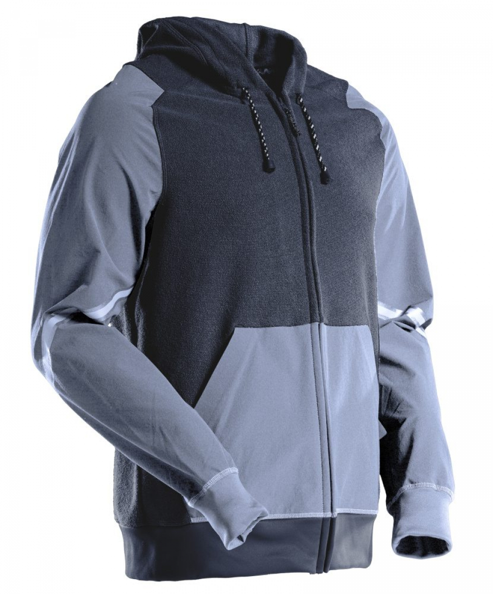 MASCOT- Kapuzensweatshirt mit Reißverschluss, CUSTOMIZED, 480 g/m², steinblau/ schwarzblau