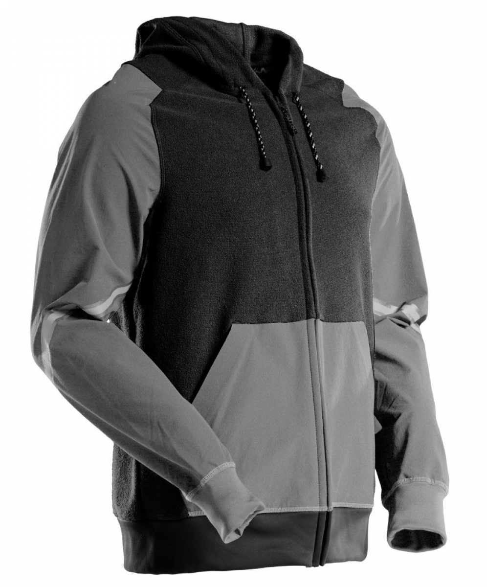 MASCOT- Kapuzensweatshirt mit Reißverschluss, CUSTOMIZED, 480 g/m², anthrazitgrau/ schwarz