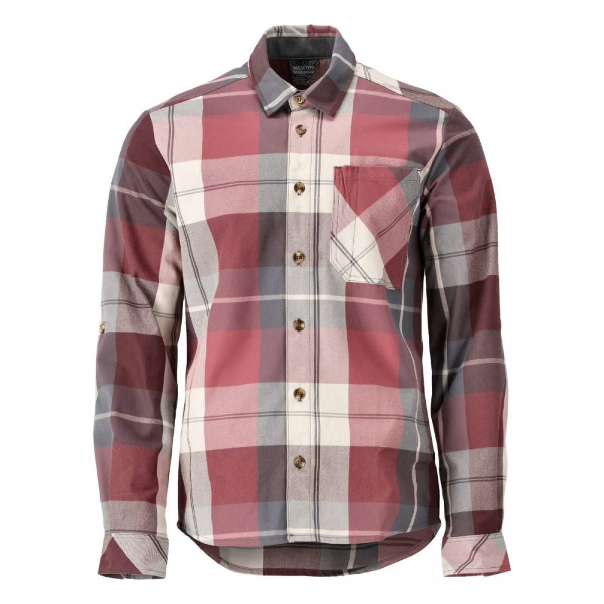 MASCOT- Hemd aus Flanell, CUSTOMIZED, 270 g/m², bordeaux- kariert