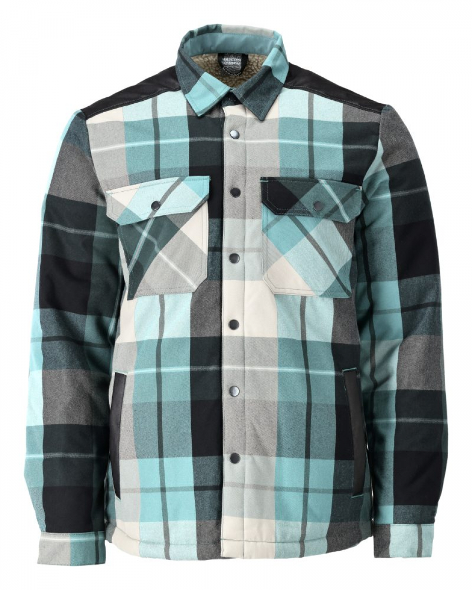 MASCOT- Hemd aus Flanell, Faserpelz Futter, CUSTOMIZED, 270 g/m², waldgrün-kariert