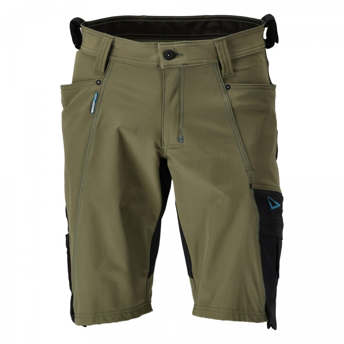 MASCOT- Shorts. Ultimate Stretch, ADVANCED, 235 g/m², moosgrün/ schwarz