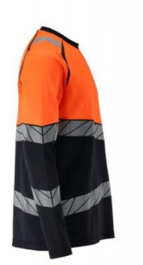 MASCOT® ACCELERATE SAFE Langarmshirt Premium , Schwarzblau/Orange