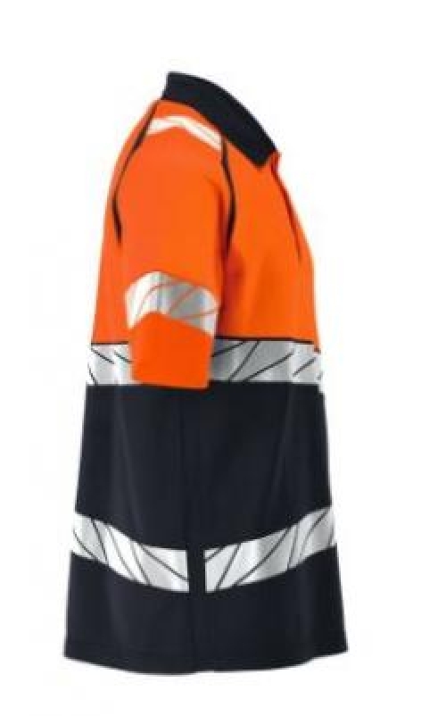 MASCOT® ACCELERATE SAFE Polo-Shirt Premium , Schwarzblau/Orange