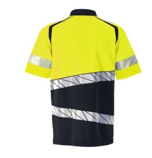 MASCOT® ACCELERATE SAFE Polo-Shirt Premium , Schwarzblau/Gelb